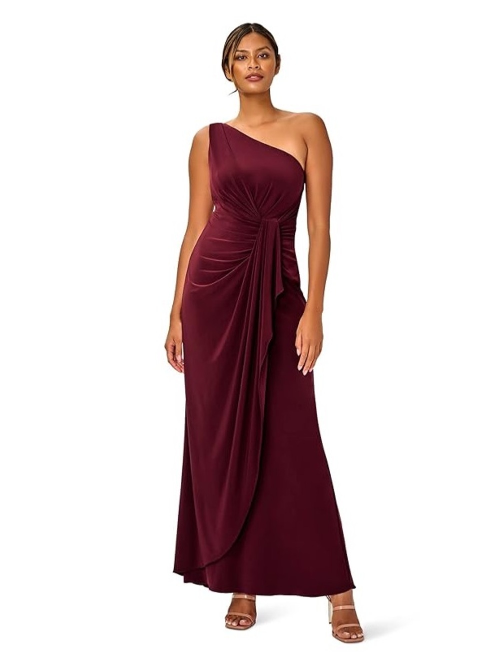 Adrianna Papell One-Shoulder Jersey Gown Size 16 Nwot